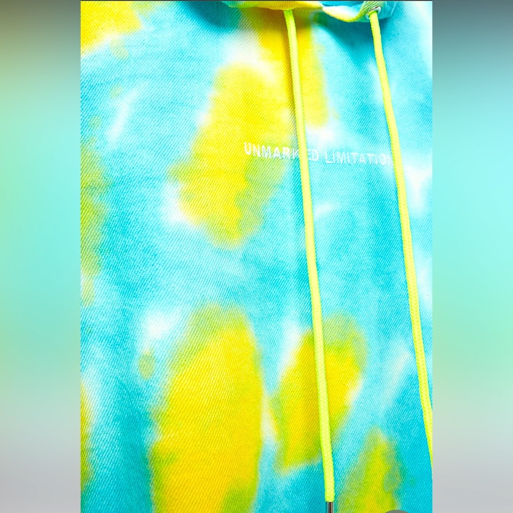 Zara tie dye sweatshirt turquoise yellow, designer Streetwear - Picture 4 of 8